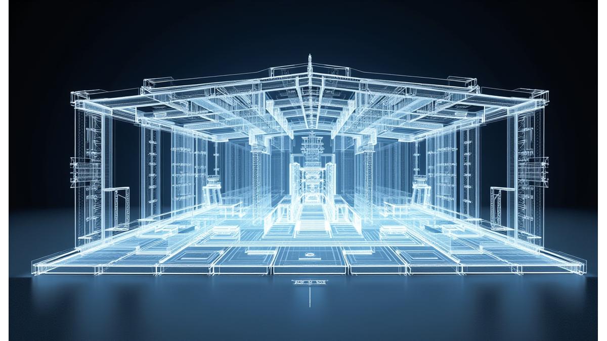 Detailed architectural drawing of a custom-built event structure, with annotations and material specifications.