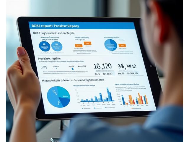 Detailed post-event analysis report with charts showing ROI, attendee satisfaction, and marketing channel performance.