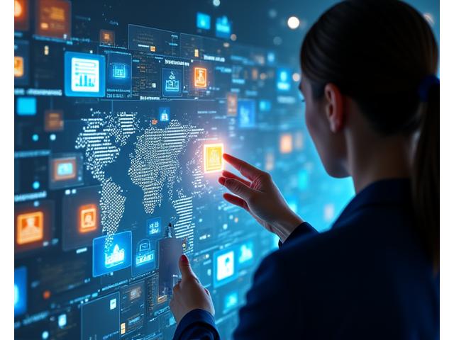 Illustration of a meticulous event planner organizing digital documents and timelines on a holographic interface, surrounded by vibrant event concepts and secure data shields, indicating secure event planning and coordination.